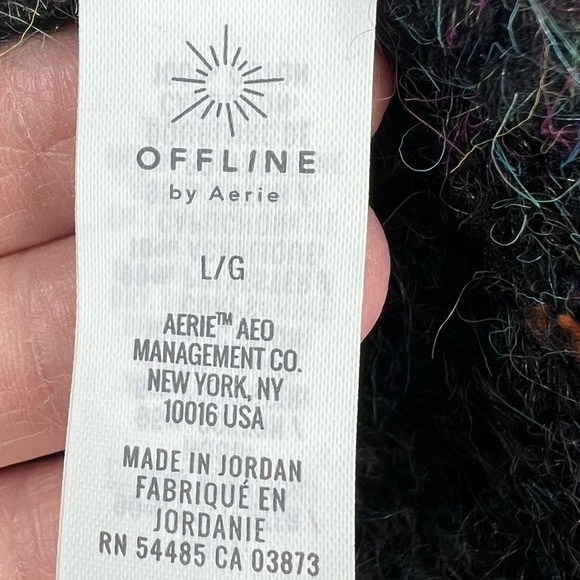 AERIE OFFLINE New Hooded Sweater Grey Multi-color Speck Color Size Large - Picture 7 of 9